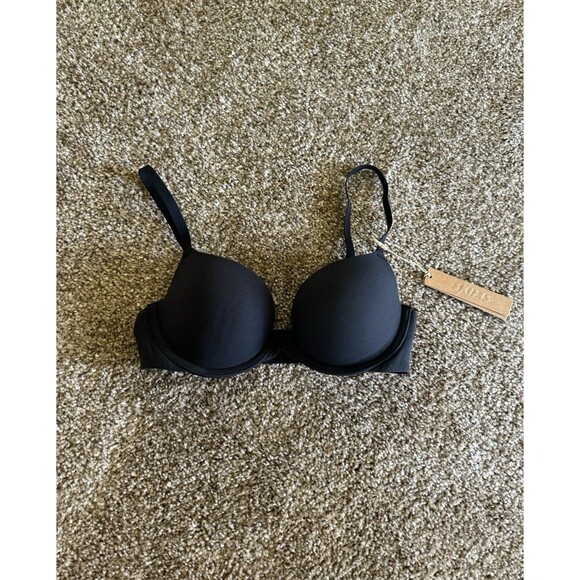 Skims Fits Everybody Push-up Demi Bra Size 30B Onyx - Picture 1 of 6